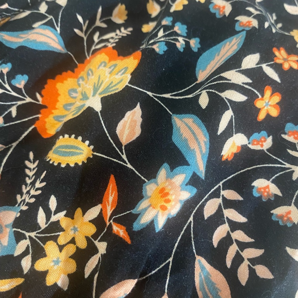 Derek Heart Black and Orange Floral Midi‎ Dress - Picture 4 of 4